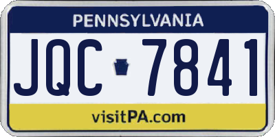 PA license plate JQC7841