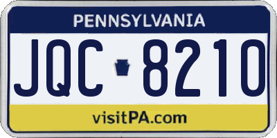 PA license plate JQC8210
