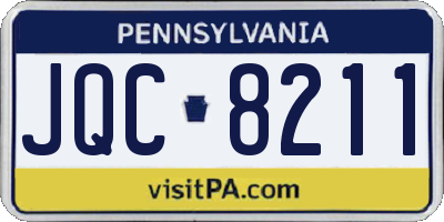 PA license plate JQC8211