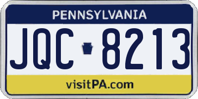 PA license plate JQC8213