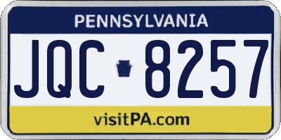PA license plate JQC8257