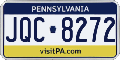 PA license plate JQC8272
