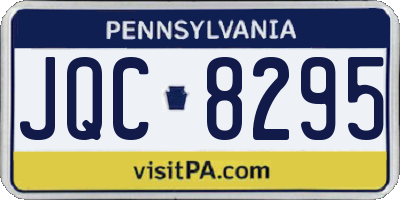 PA license plate JQC8295