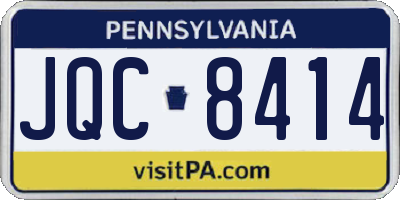 PA license plate JQC8414
