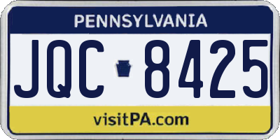 PA license plate JQC8425