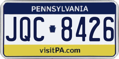 PA license plate JQC8426