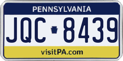 PA license plate JQC8439
