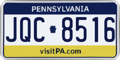 PA license plate JQC8516