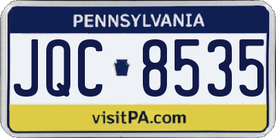 PA license plate JQC8535