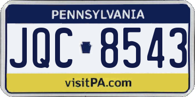 PA license plate JQC8543