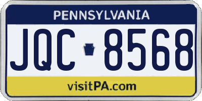 PA license plate JQC8568