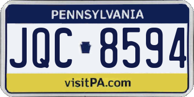 PA license plate JQC8594