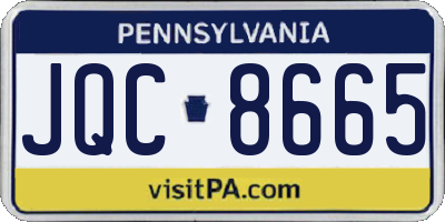 PA license plate JQC8665
