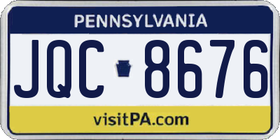 PA license plate JQC8676