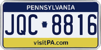 PA license plate JQC8816