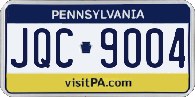 PA license plate JQC9004