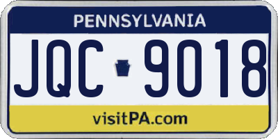 PA license plate JQC9018