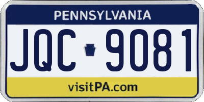 PA license plate JQC9081