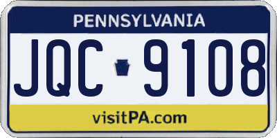 PA license plate JQC9108