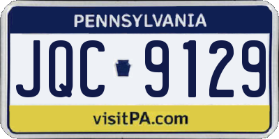 PA license plate JQC9129