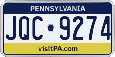PA license plate JQC9274