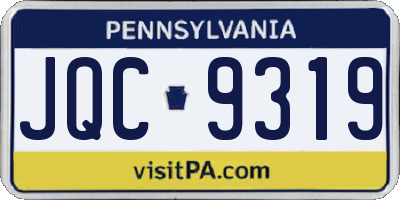 PA license plate JQC9319