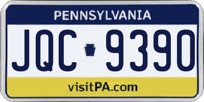 PA license plate JQC9390