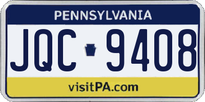 PA license plate JQC9408