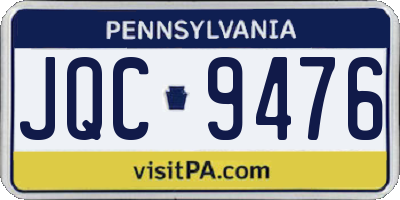 PA license plate JQC9476