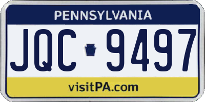 PA license plate JQC9497