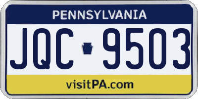 PA license plate JQC9503
