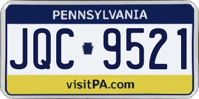 PA license plate JQC9521