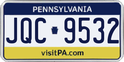 PA license plate JQC9532