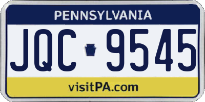 PA license plate JQC9545