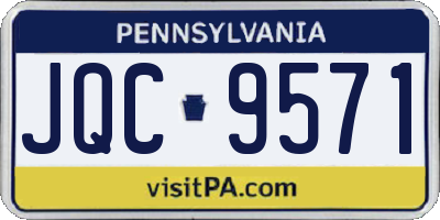 PA license plate JQC9571
