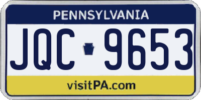 PA license plate JQC9653