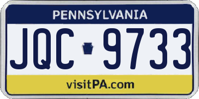 PA license plate JQC9733