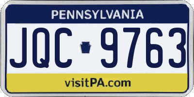 PA license plate JQC9763