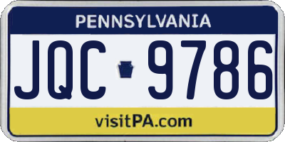 PA license plate JQC9786