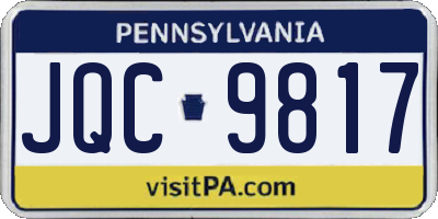 PA license plate JQC9817