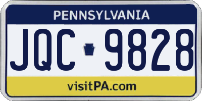 PA license plate JQC9828