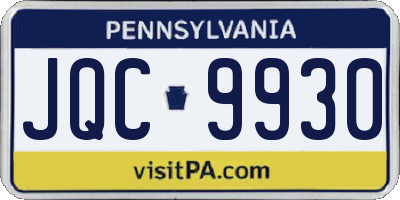 PA license plate JQC9930