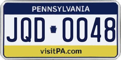 PA license plate JQD0048