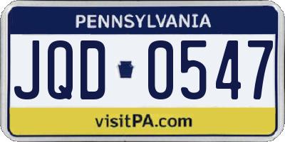 PA license plate JQD0547