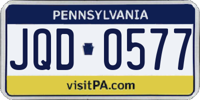 PA license plate JQD0577