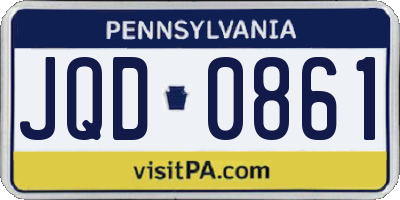 PA license plate JQD0861