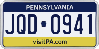 PA license plate JQD0941