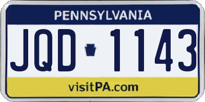 PA license plate JQD1143