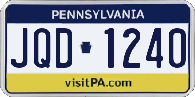 PA license plate JQD1240