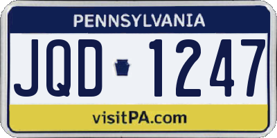 PA license plate JQD1247